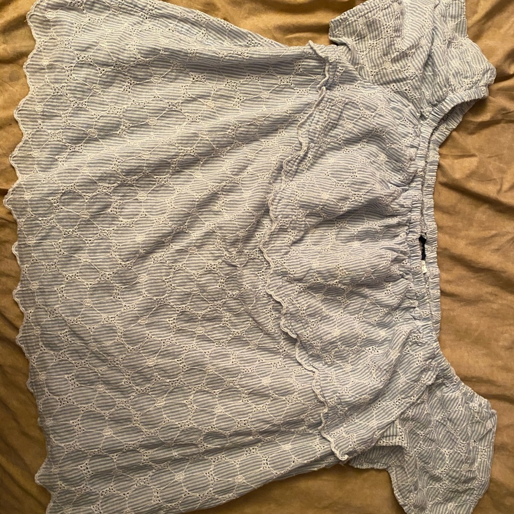 Lace Ruffled Off the Shoulder Shirt